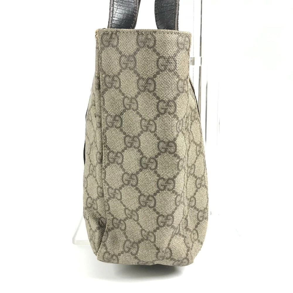 Gucci GG Supreme Bag Tote Handbag Canvas Leather Beige - Picture 3 of 6